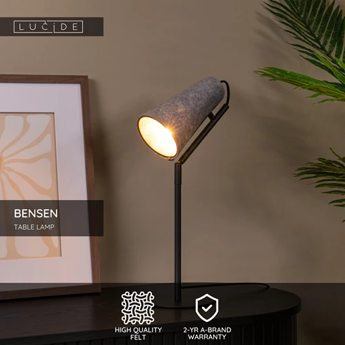 Lucide BENSEN - Table lamp - 1xE14 - Grey - USP